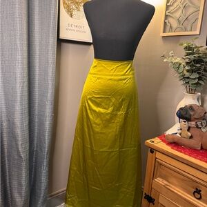 Cider Green Yellow Maxi Skirt